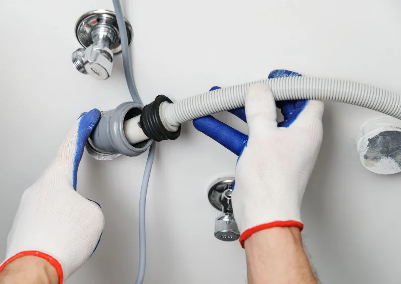 Installatie afvoer wasmachine