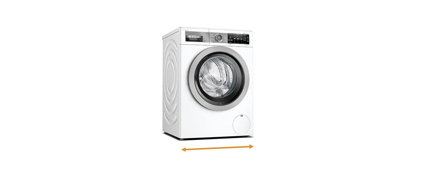 De breedte van een wasmachine