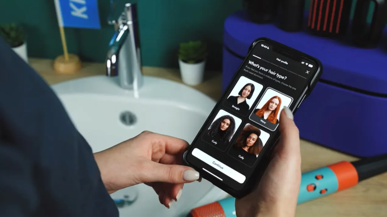 Dyson Airwrap avec application