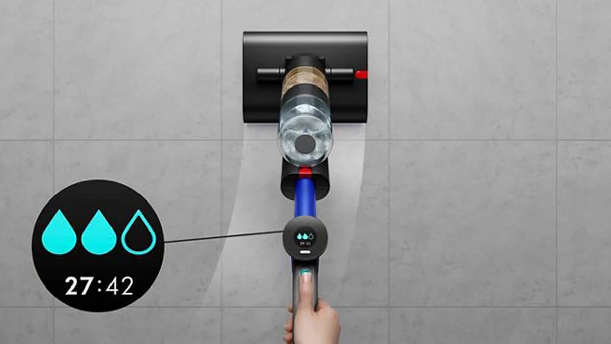 Dyson WashG1 utilisant le mode Moy.
