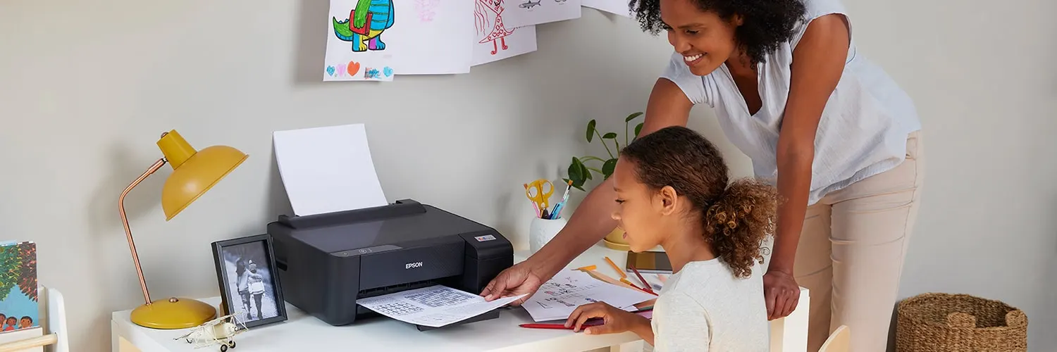 vrouw en kind printer