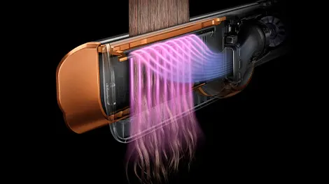 Schuine stand om het haar glad en zacht te maken