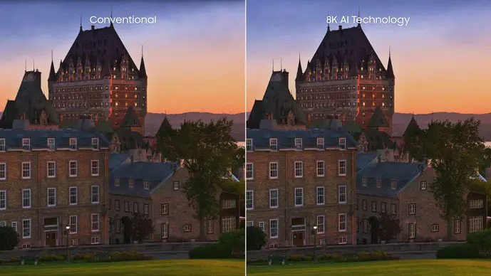 4K vs 8K upscaling image