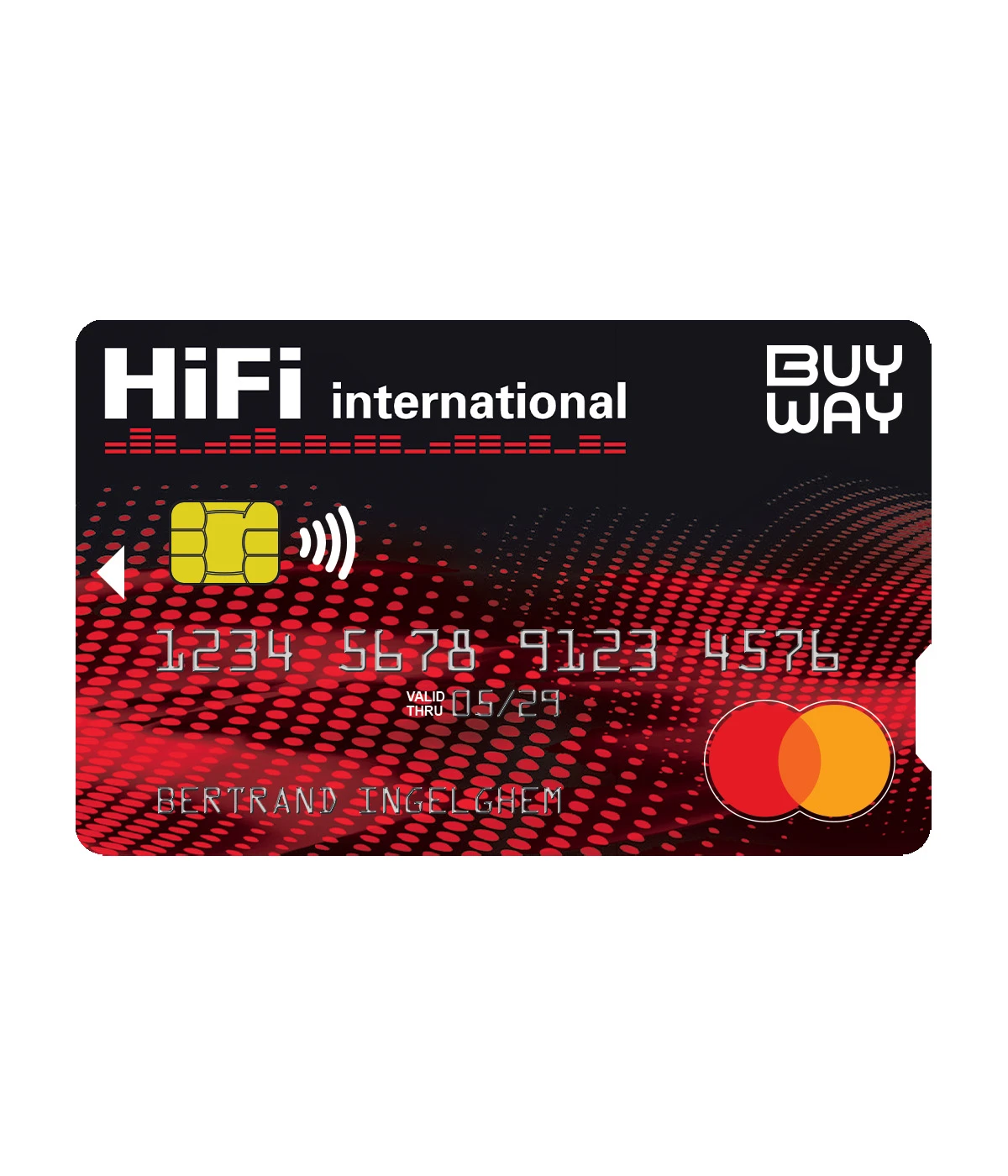 A hand holding a credit card.