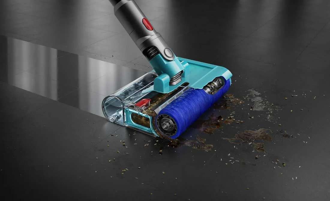 Washes hard floors with clean water