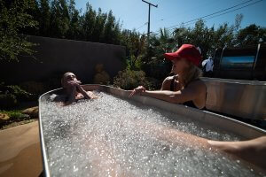 Sitting in an ice bath