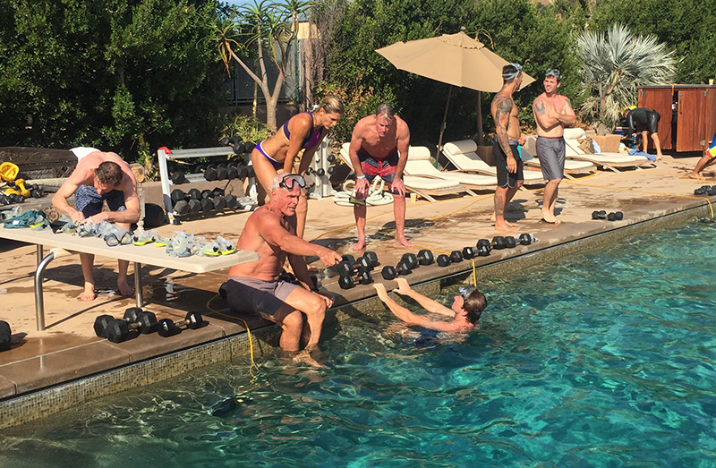 XPT group water training in a pool