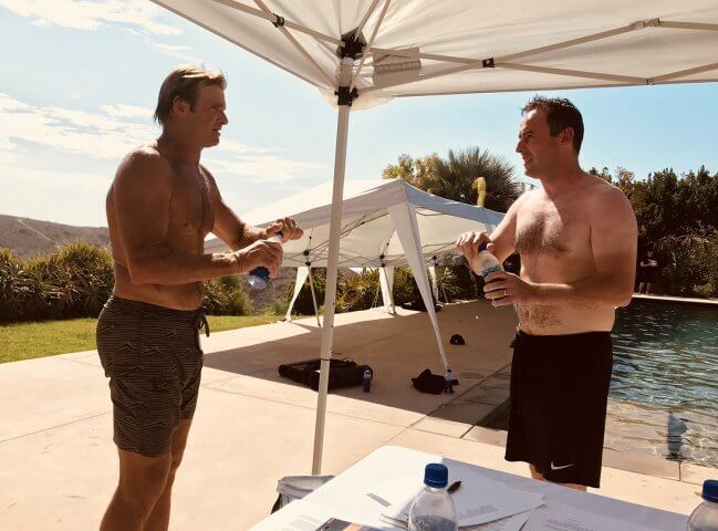 Laird Hamilton by the pool