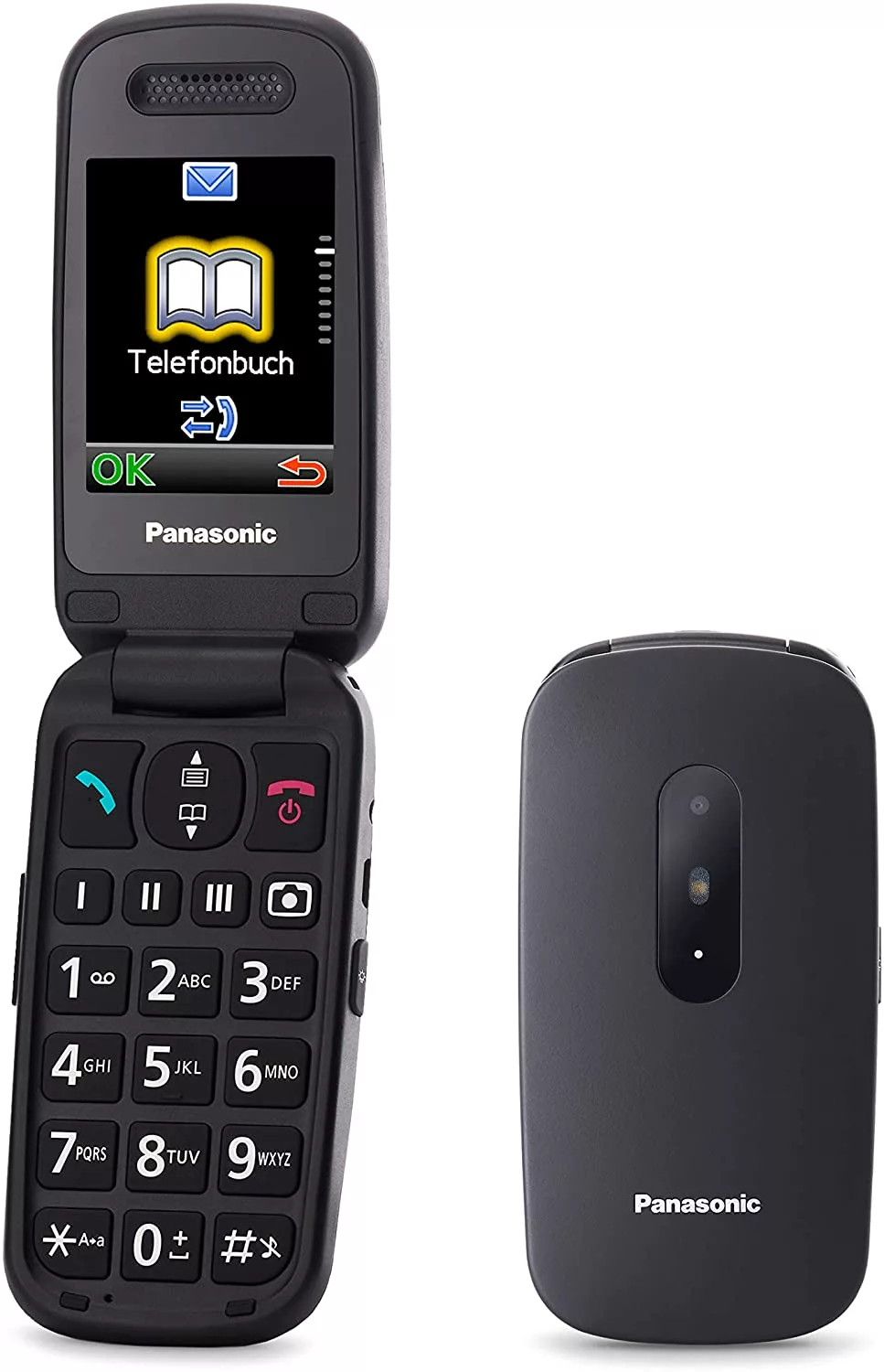 Panasonic KX-TU446EXB Telefono Cellulare Facilitato, Compatibile con Apparecchi Acustici, Ottimo per Anzian