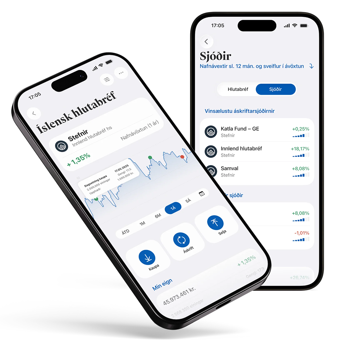 App - Hlutabréf sjóðir - light