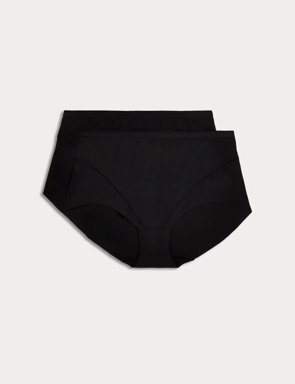 Two-pack of black non-VPL briefs with light tummy control