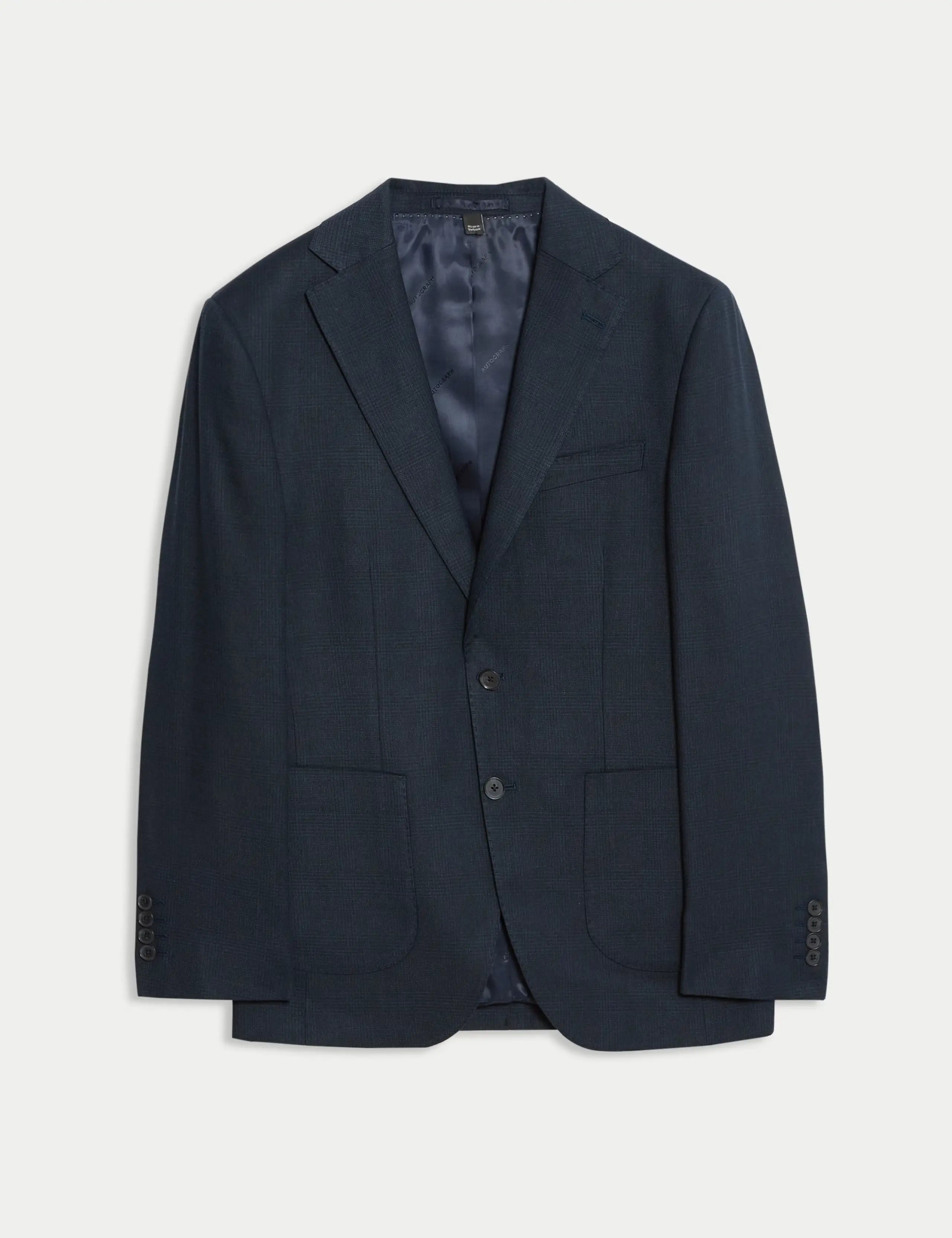 A linen blend checked blazer