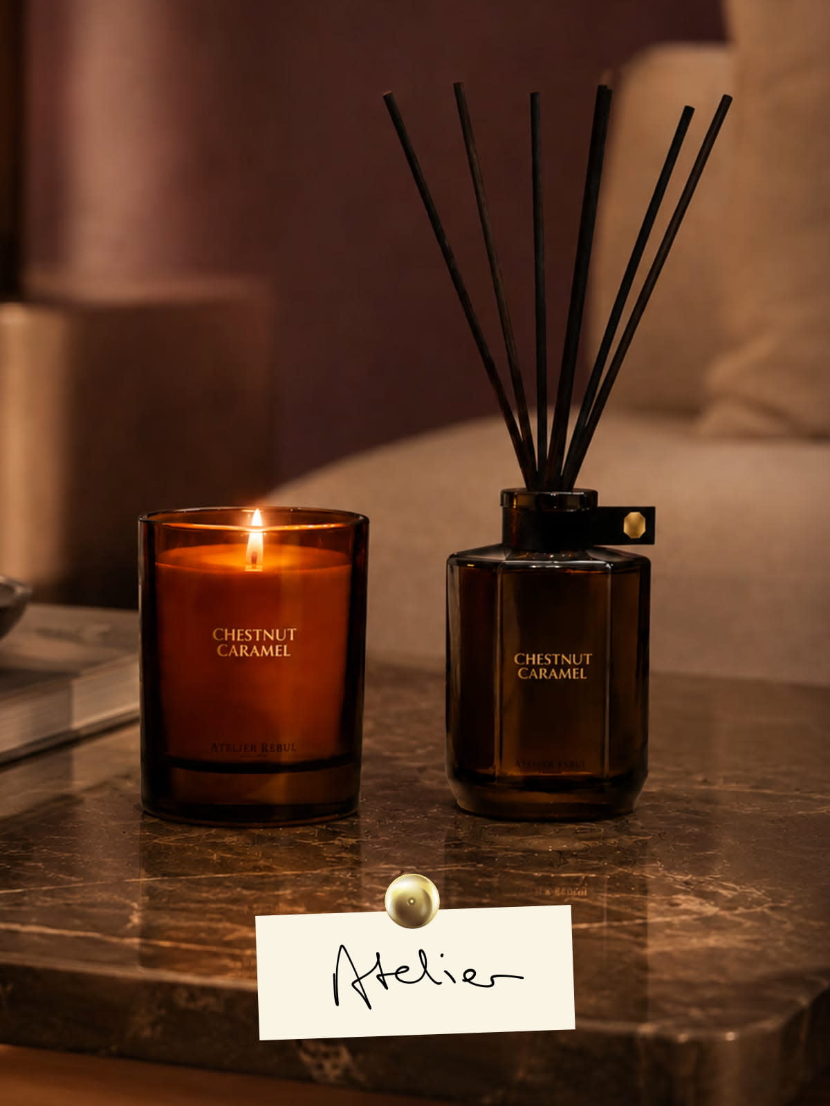Scented candle and diffuser