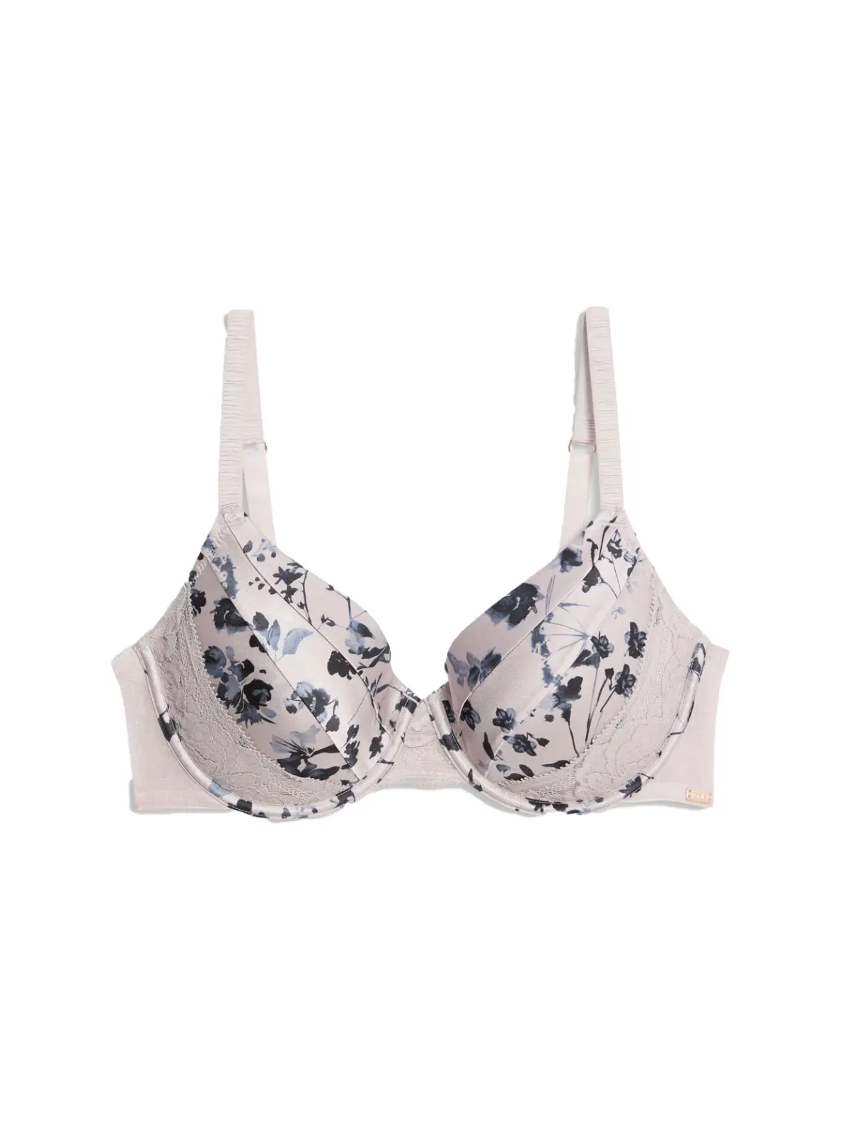 Image of floral bra in soft pink