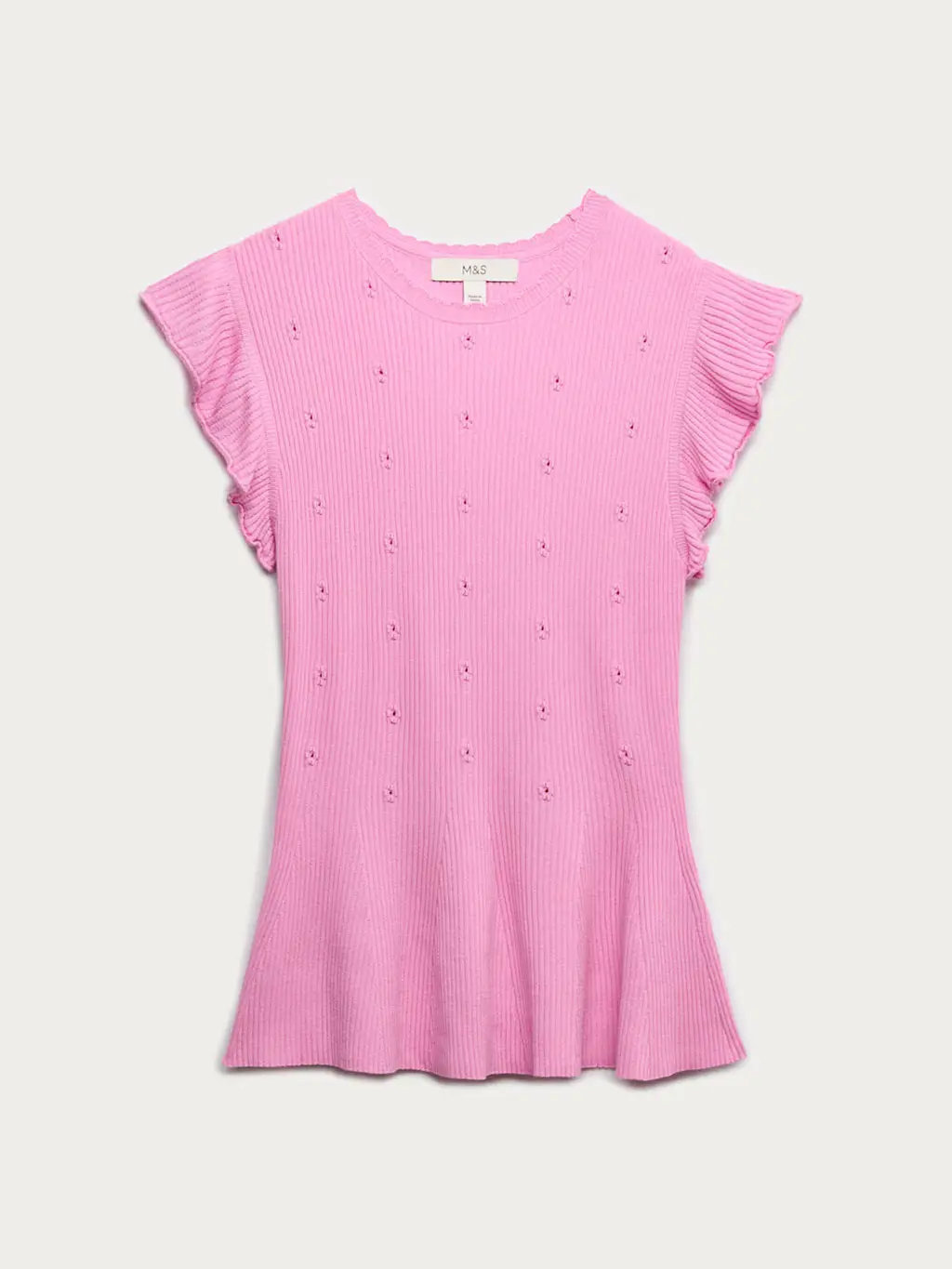 Ruffled peplum knitted top