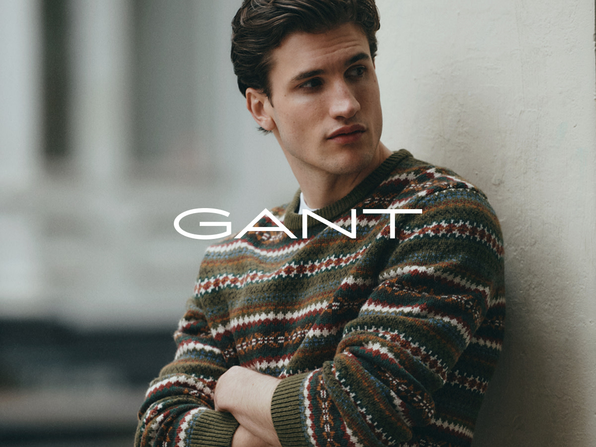 Man wearing Gant Fair Isle jumper