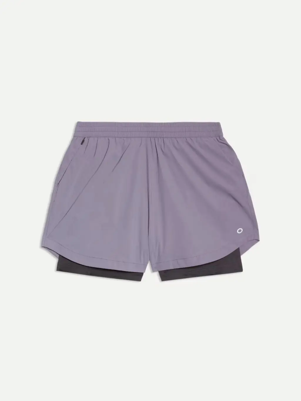 A cutout of lilac double layer shorts