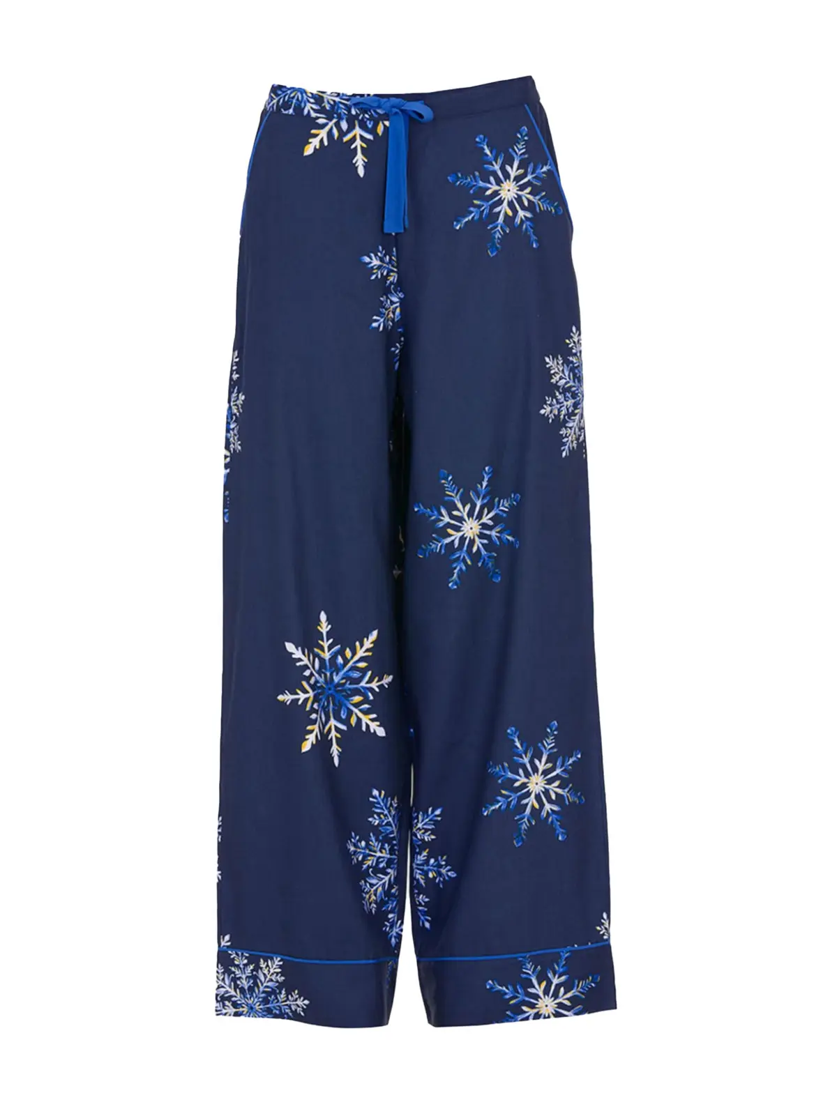 Pyjama trousers in blue snowflake print