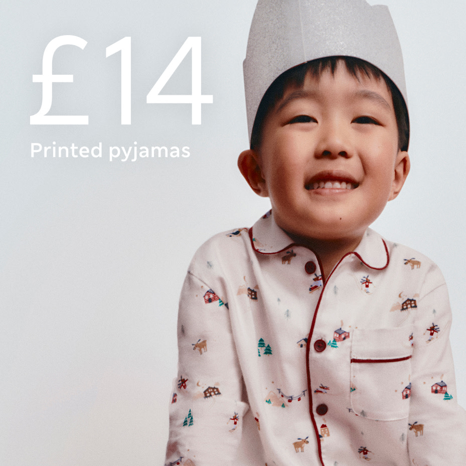 Boy in white pyjamas