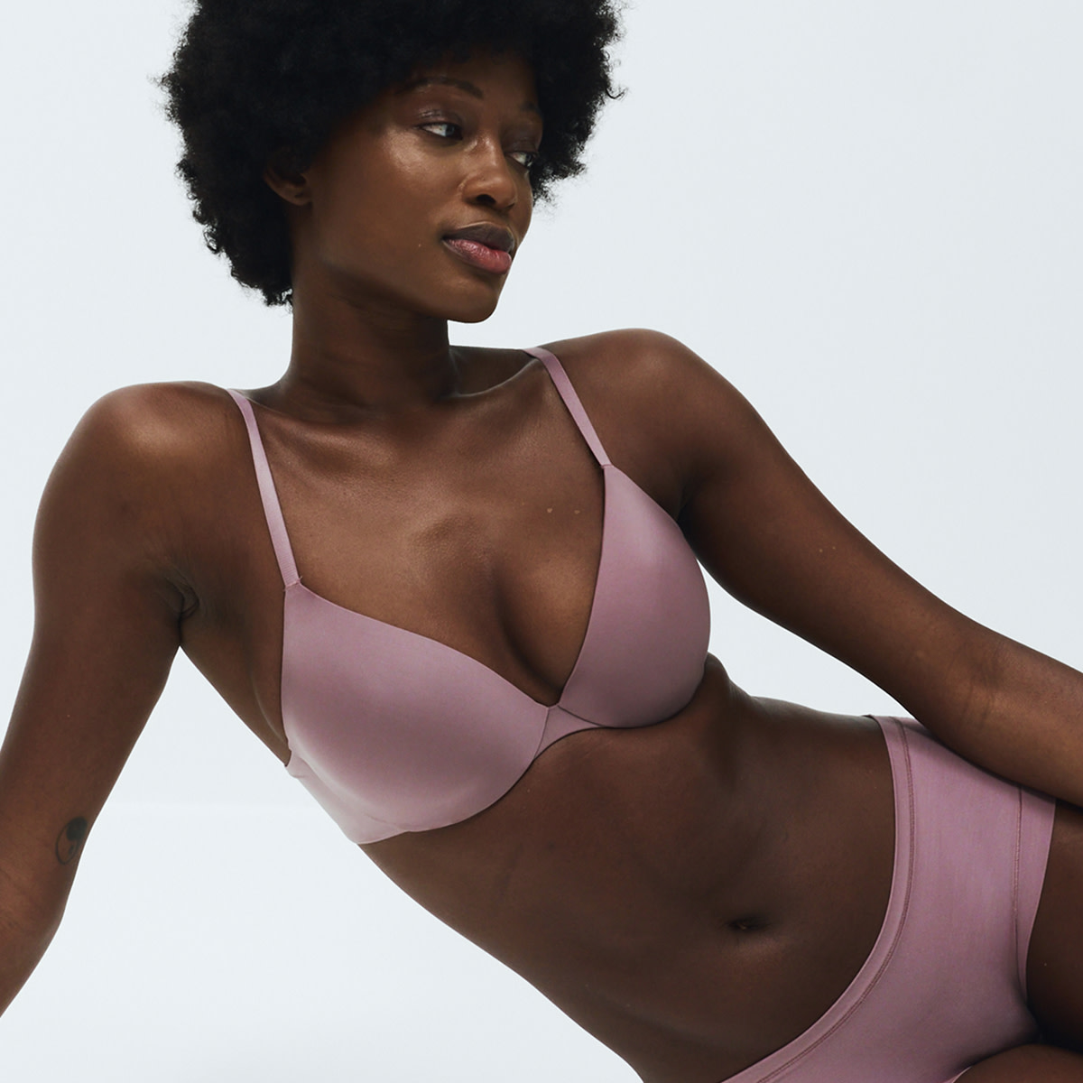 Woman wearing bra and knickers