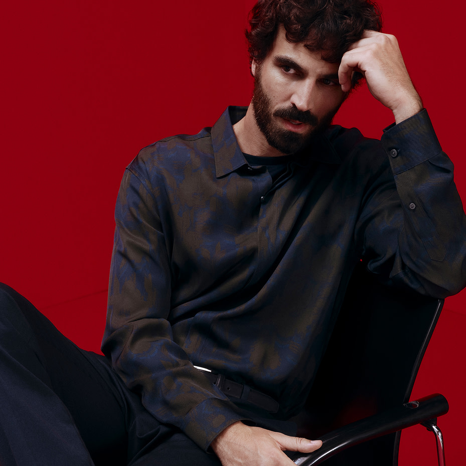 Man wearing checked shirt