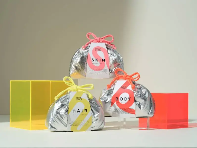 Three metallic beauty bags from M&S