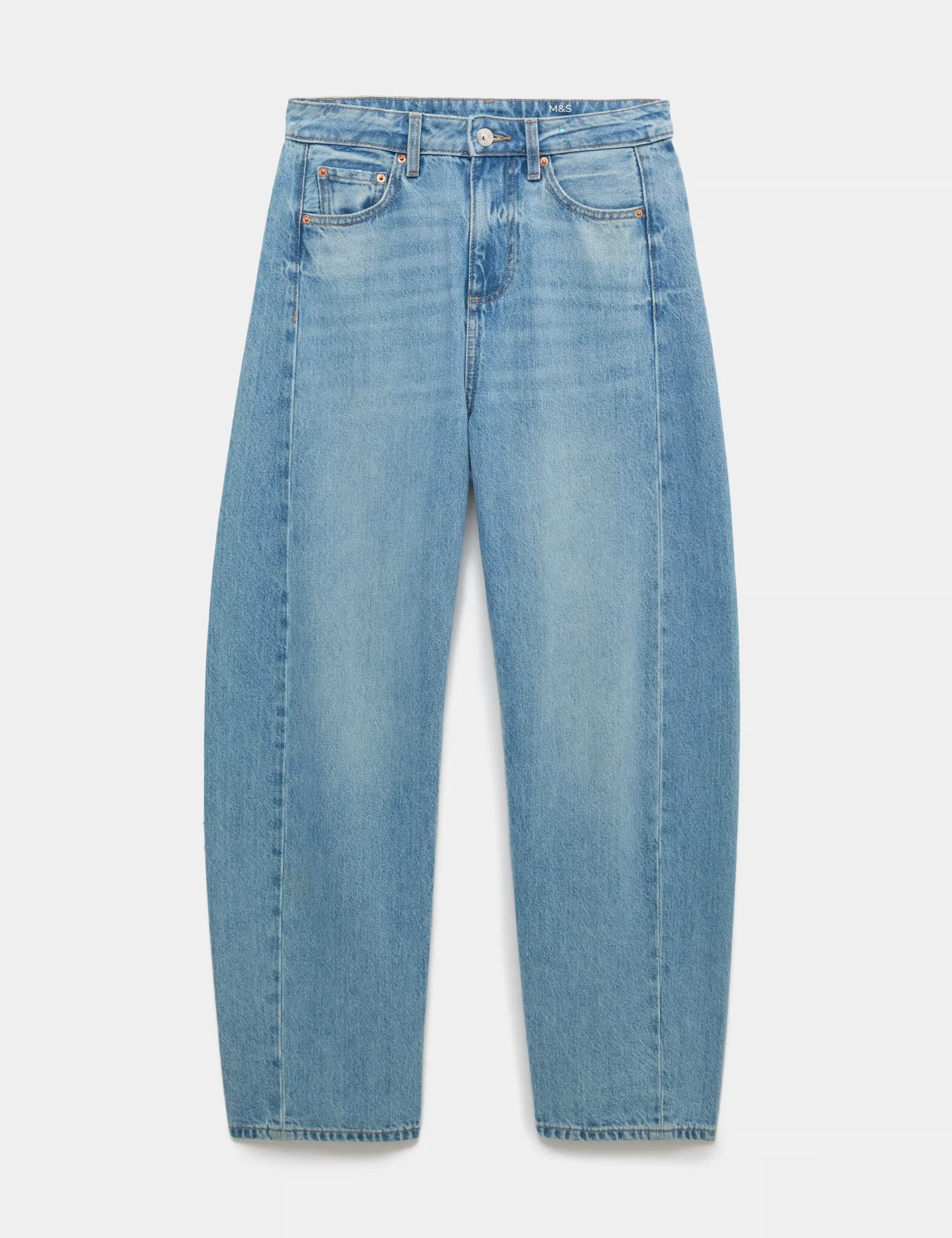 Mid Rise Barrel Jeans