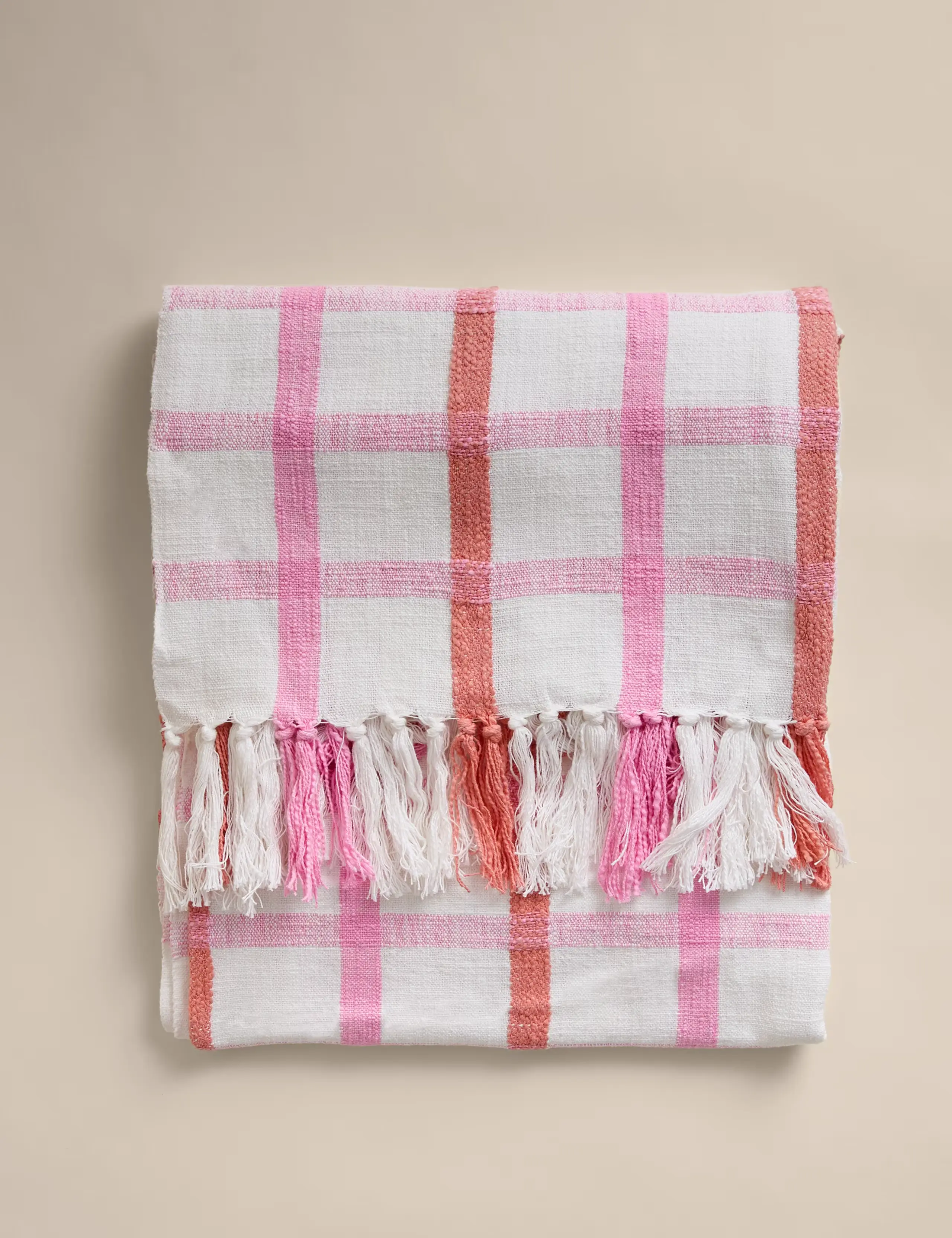 Pink checkered throw