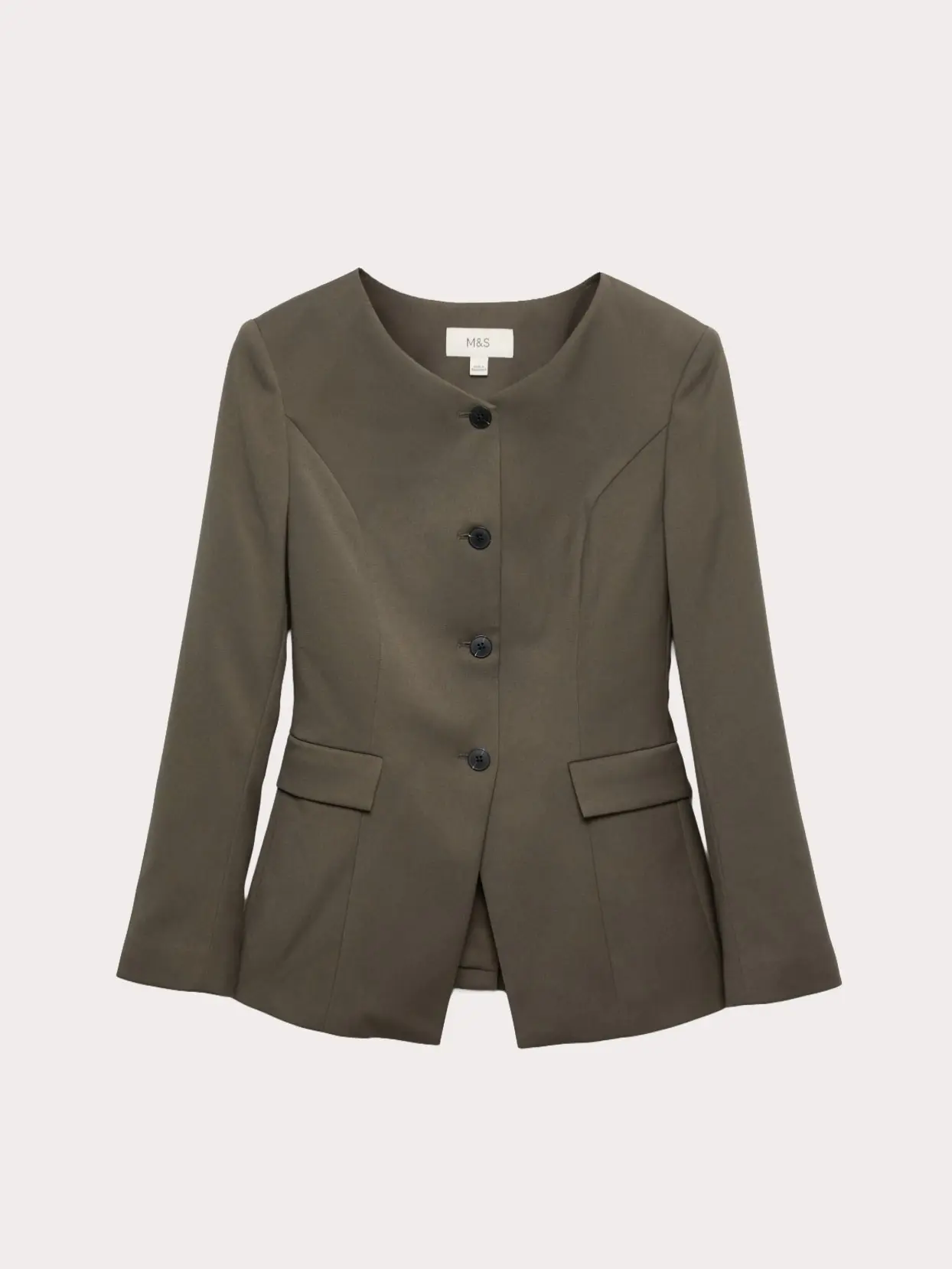 Collarless jacket