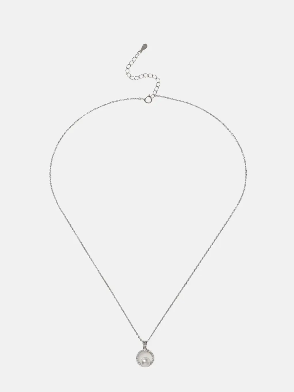 A silver and pearl necklace by M&S