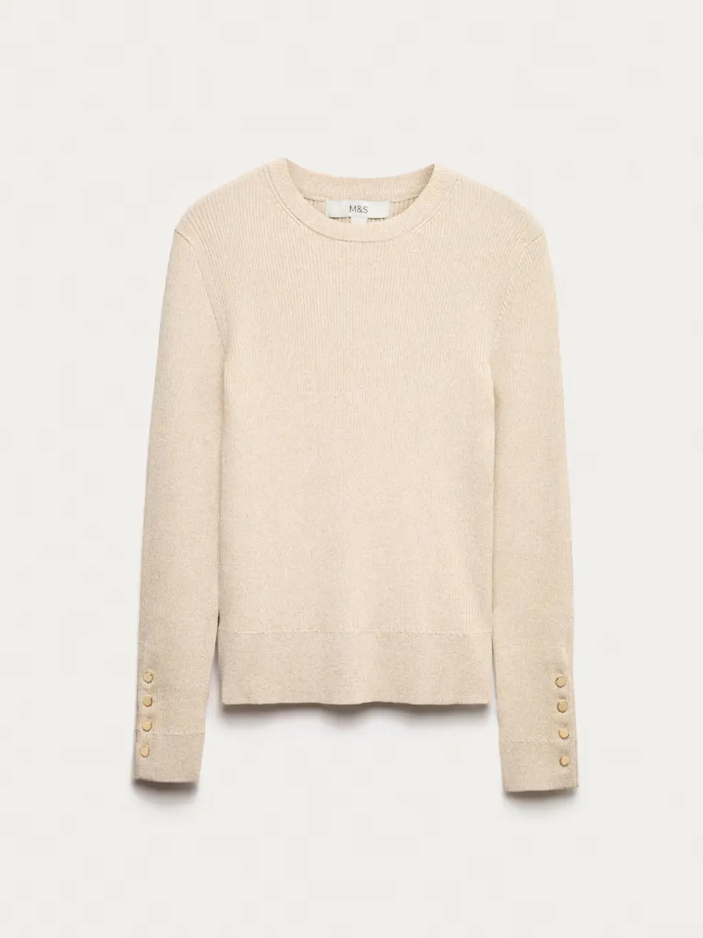 Cream sparkly ribbed jumper
