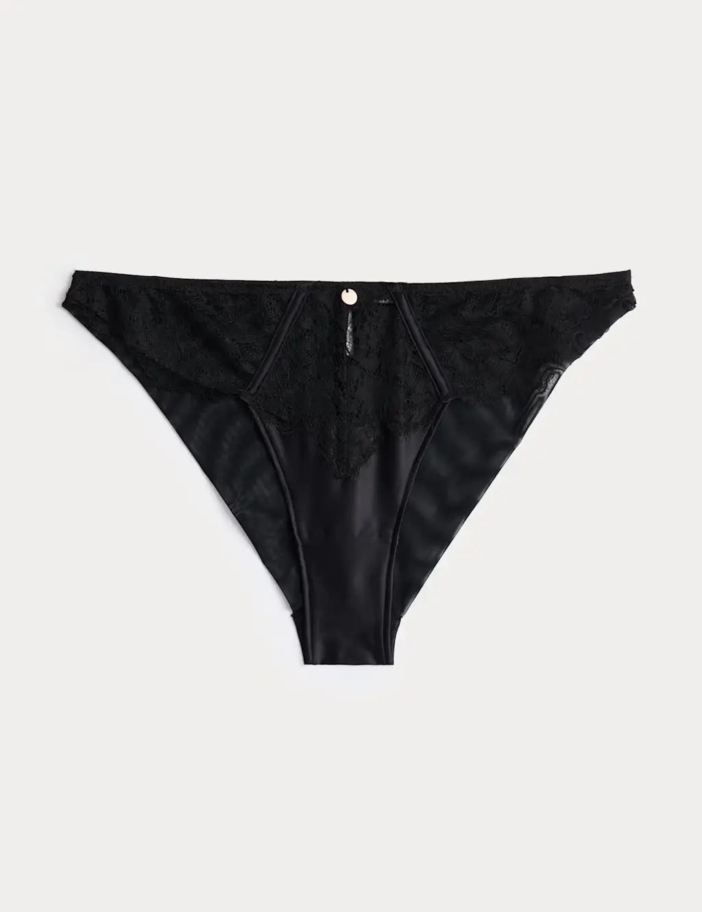 Black satin knickers
