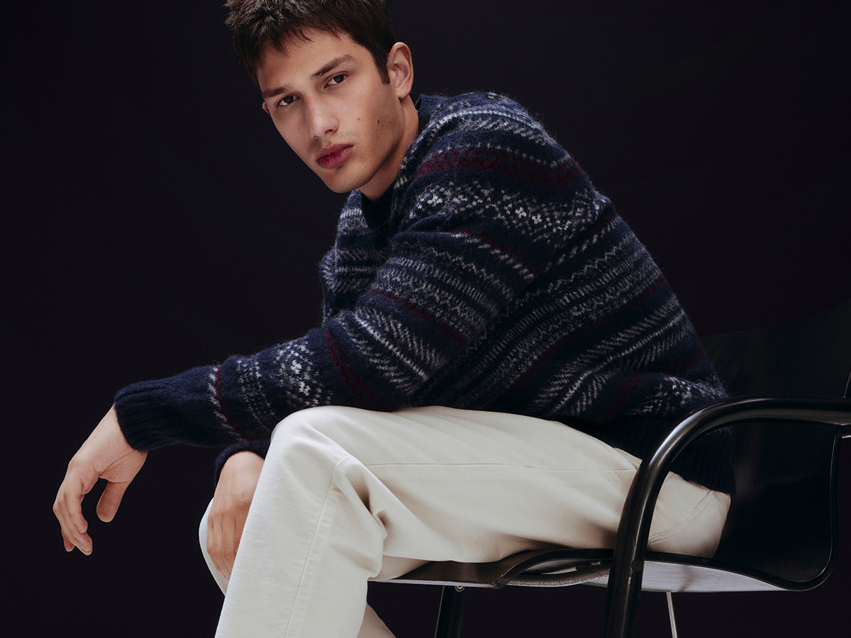 Man wearing Christmas jumper