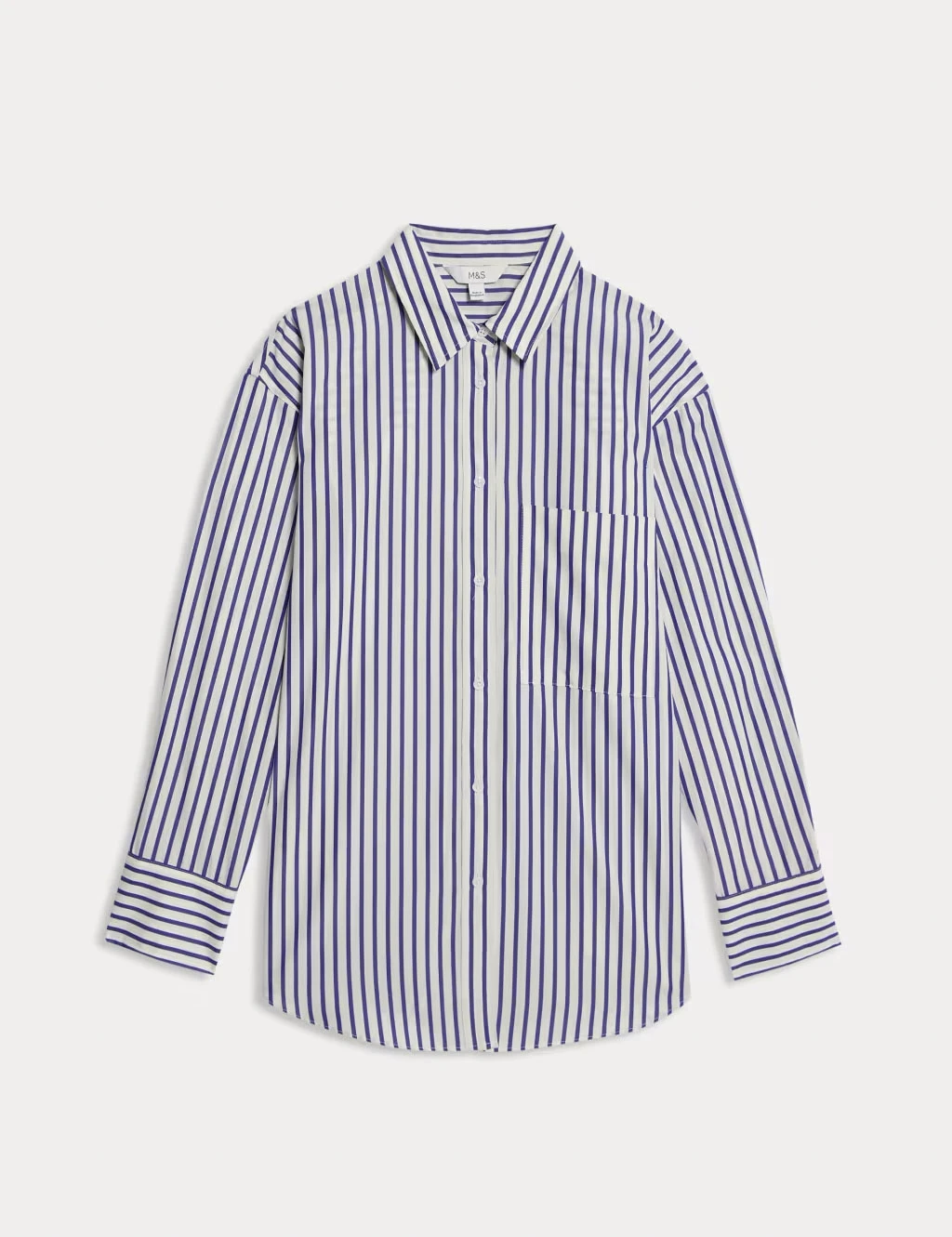 Blue and white stripe cotton shirt