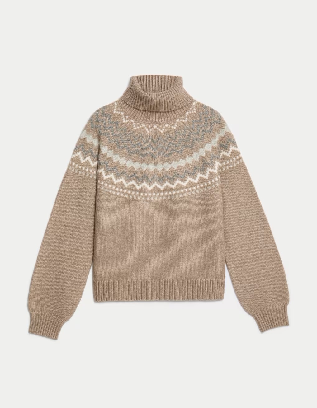 Beige Fair Isle Jumper by M&S