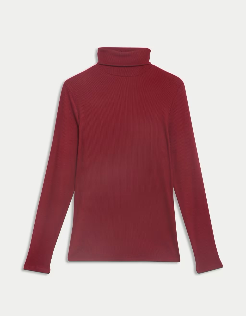 Burgundy Ribbed Polo Neck by M&S