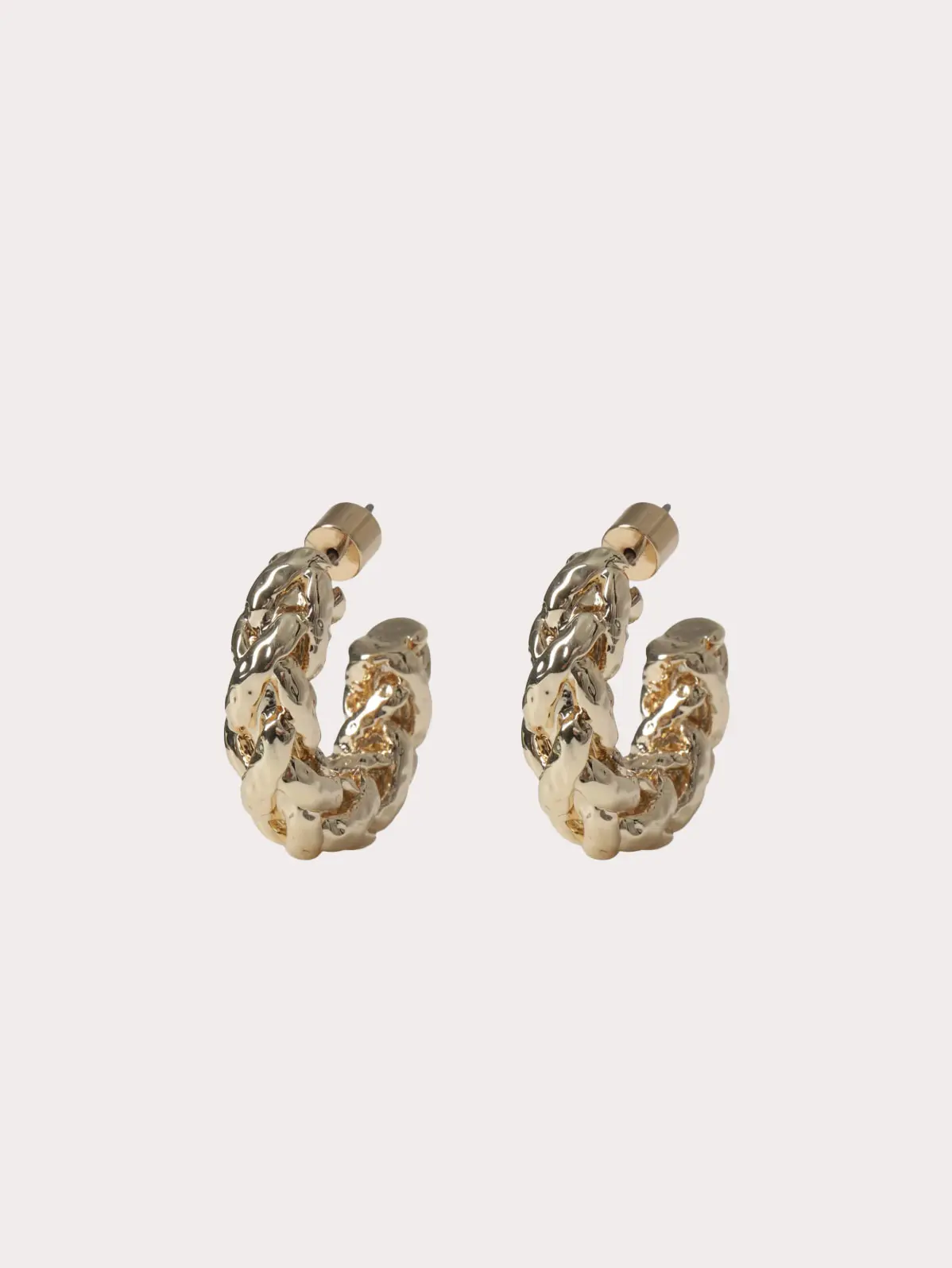 Gold sculptural hoop earrings