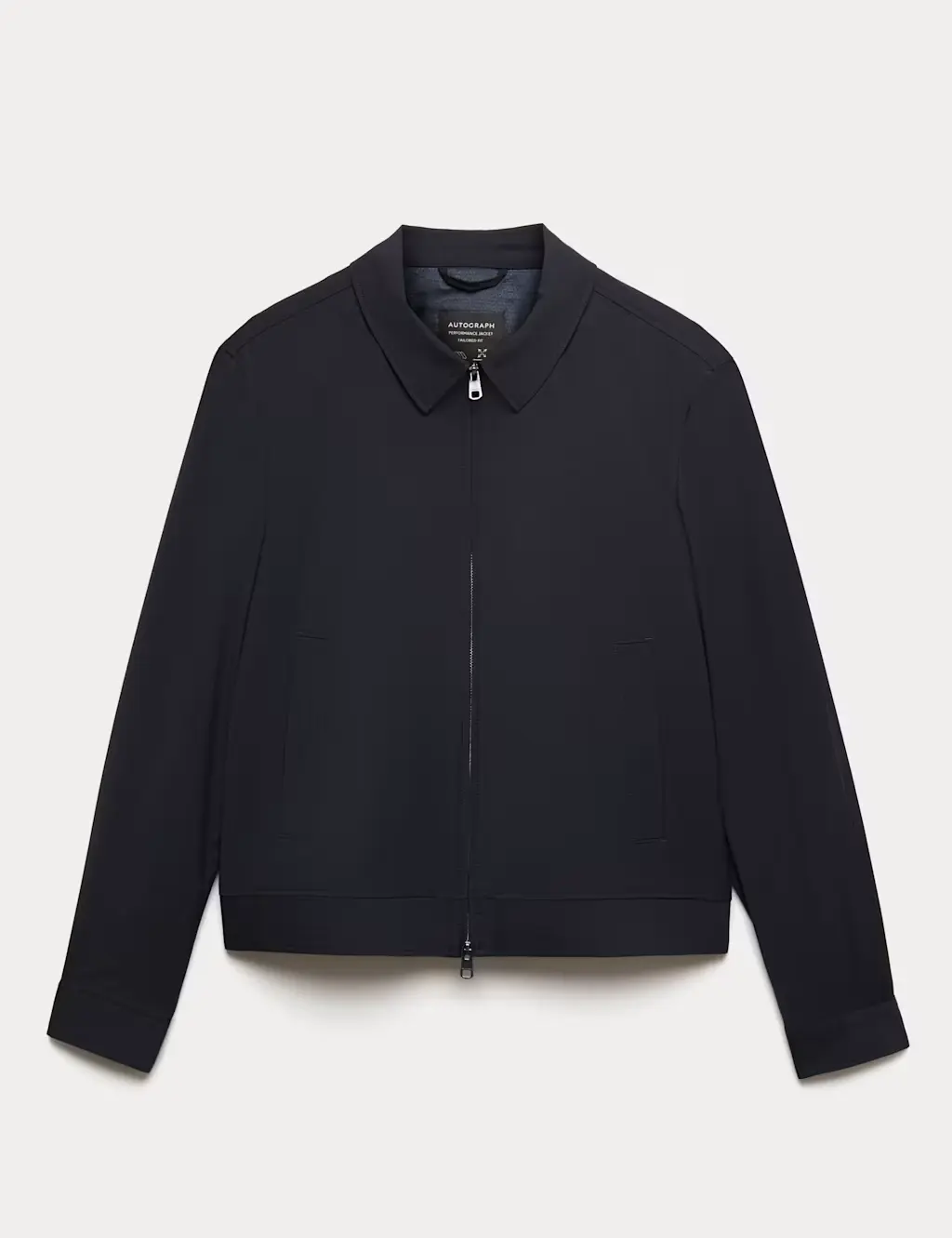 Wool Blend Funnel Neck Harrington Jacket
