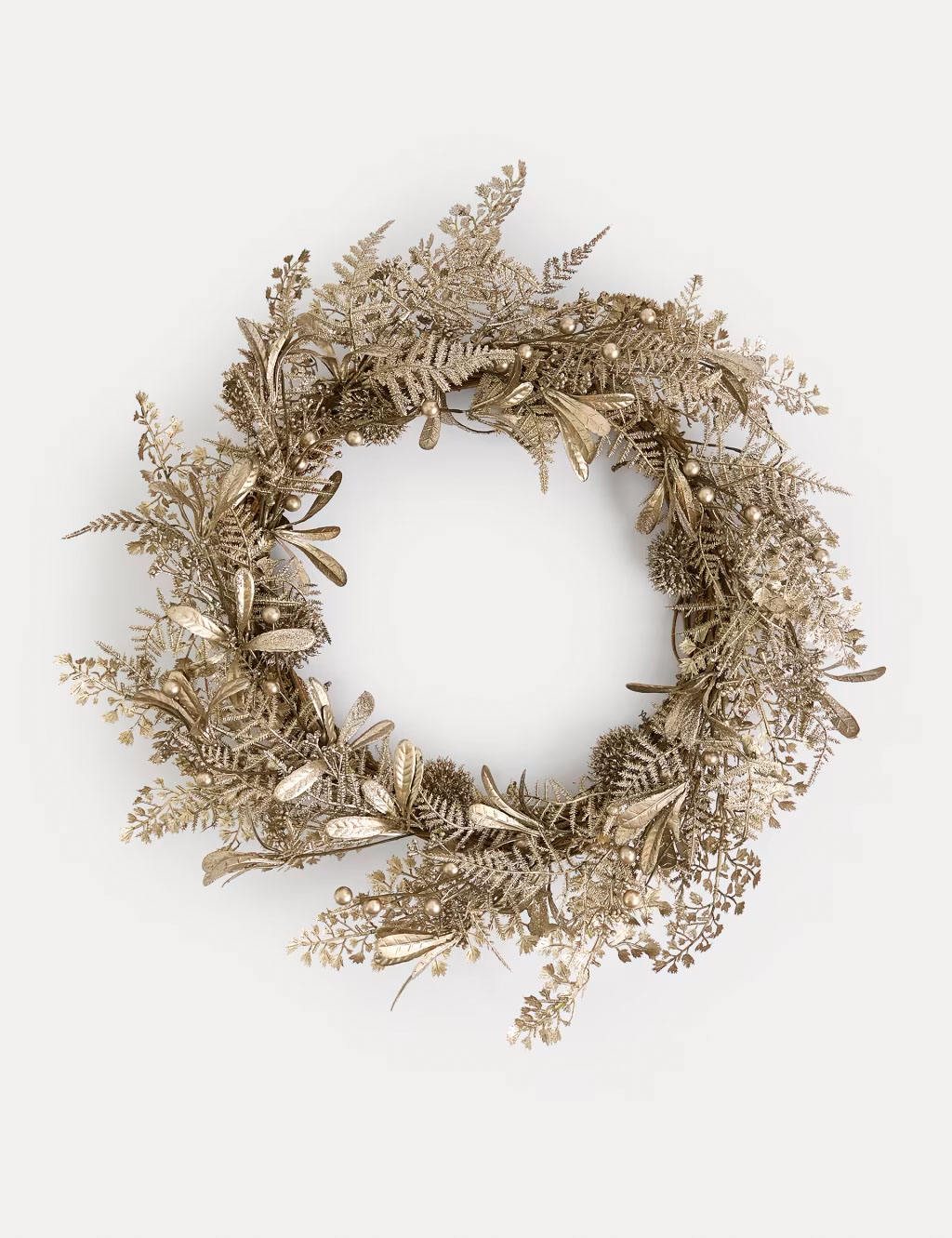 Gold metallic Christmas wreath