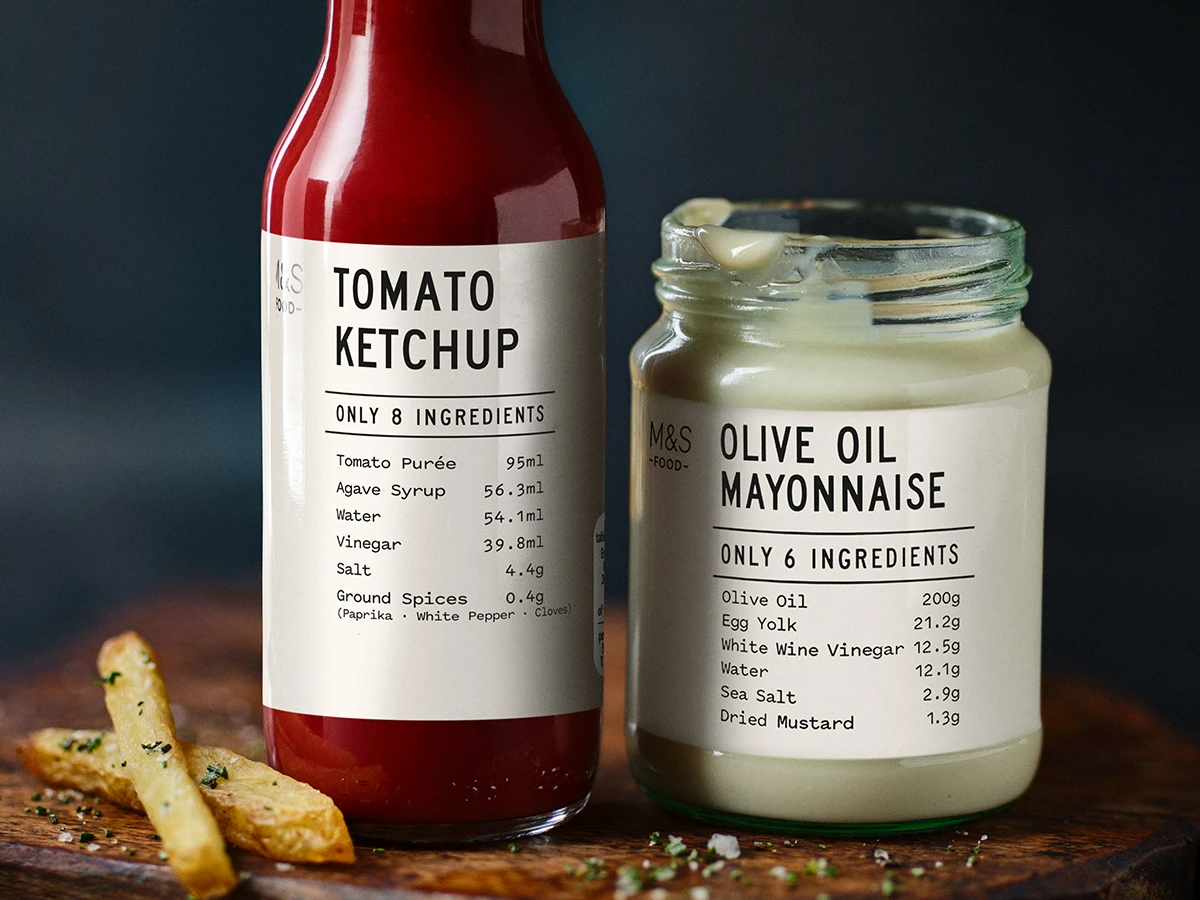 Jar of ketchup and jar of mayo