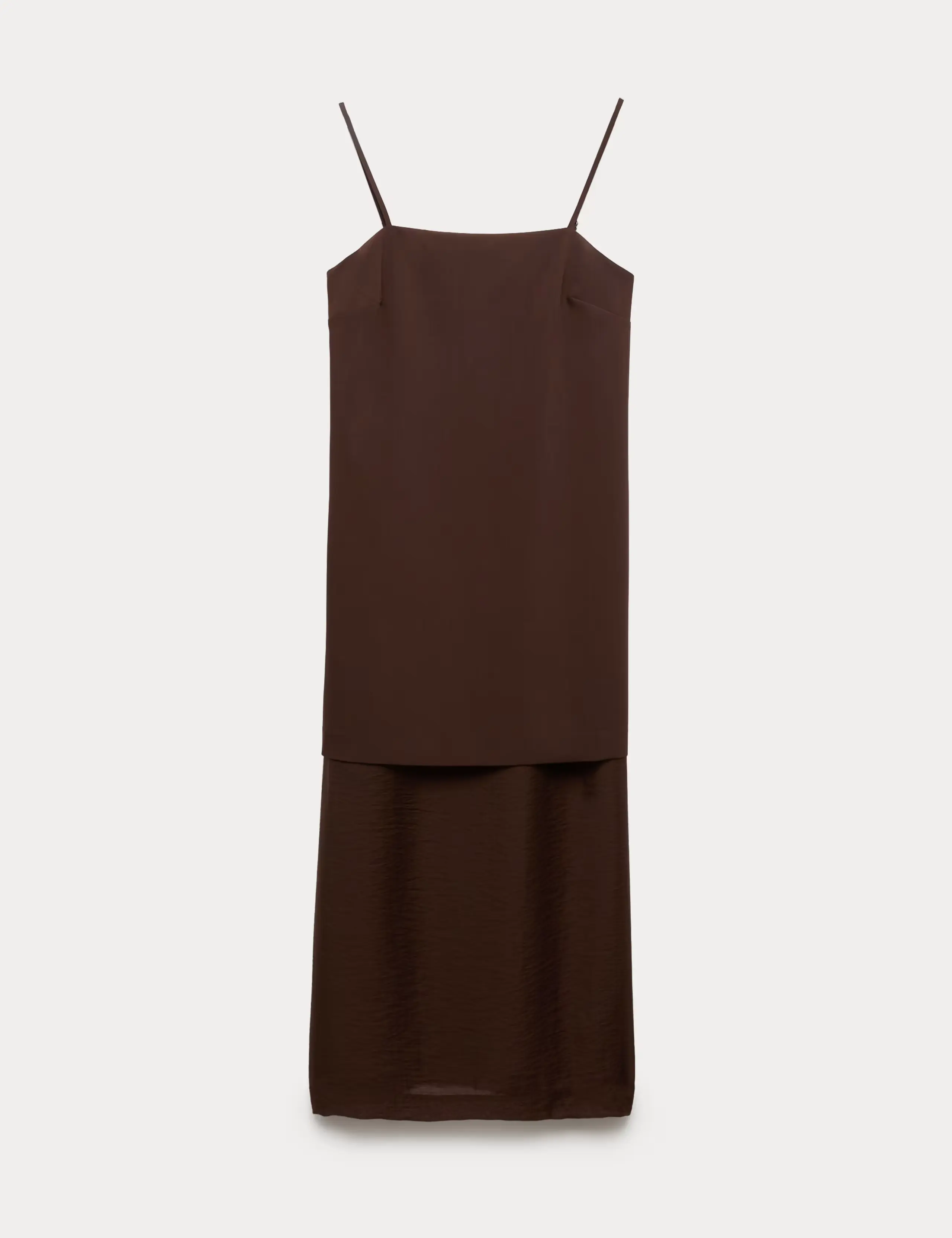 Chocolate brown column dress