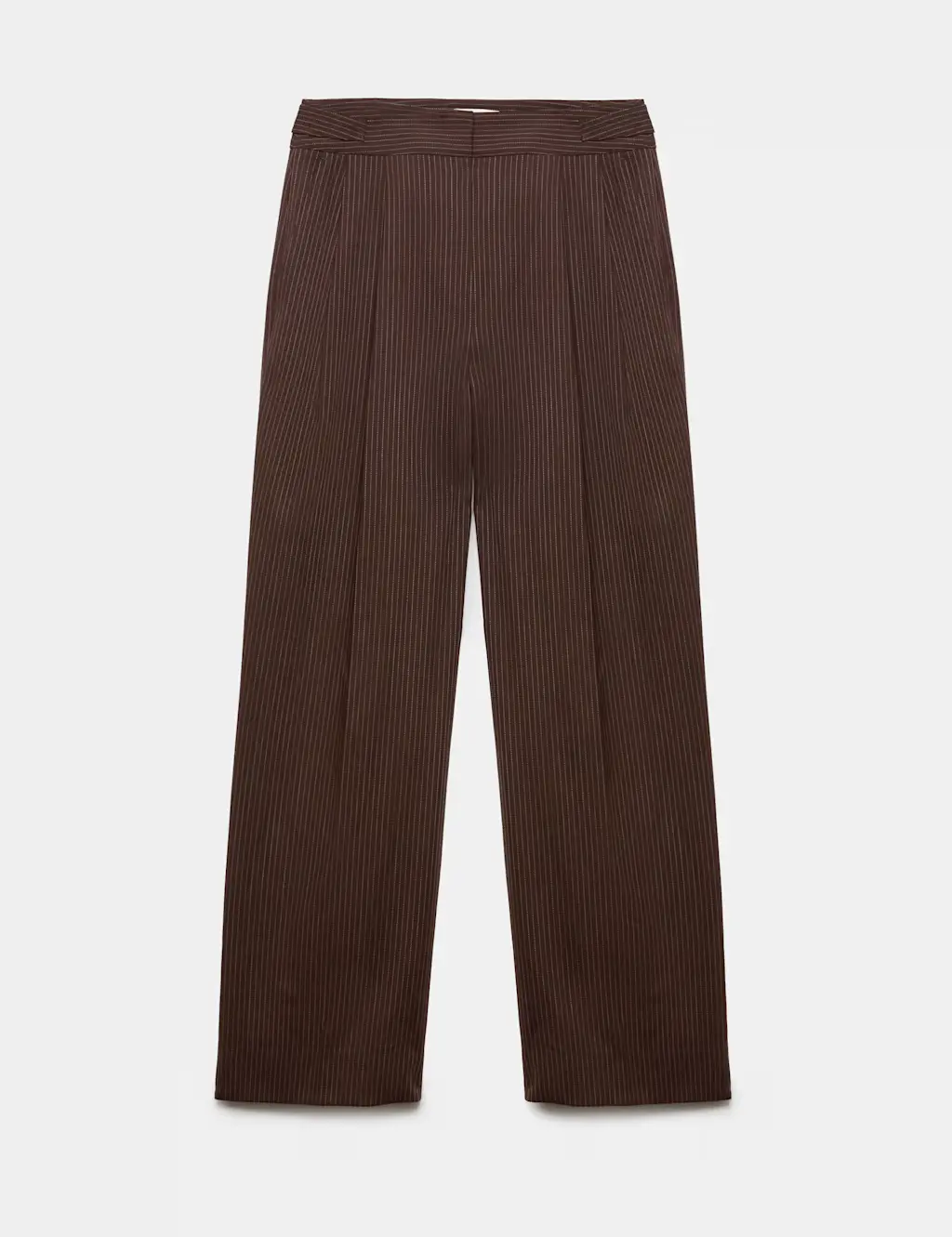 Wool Rich Pinstripe Tapered Trousers