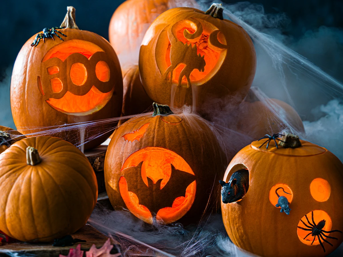 Carved Halloween pumpkins