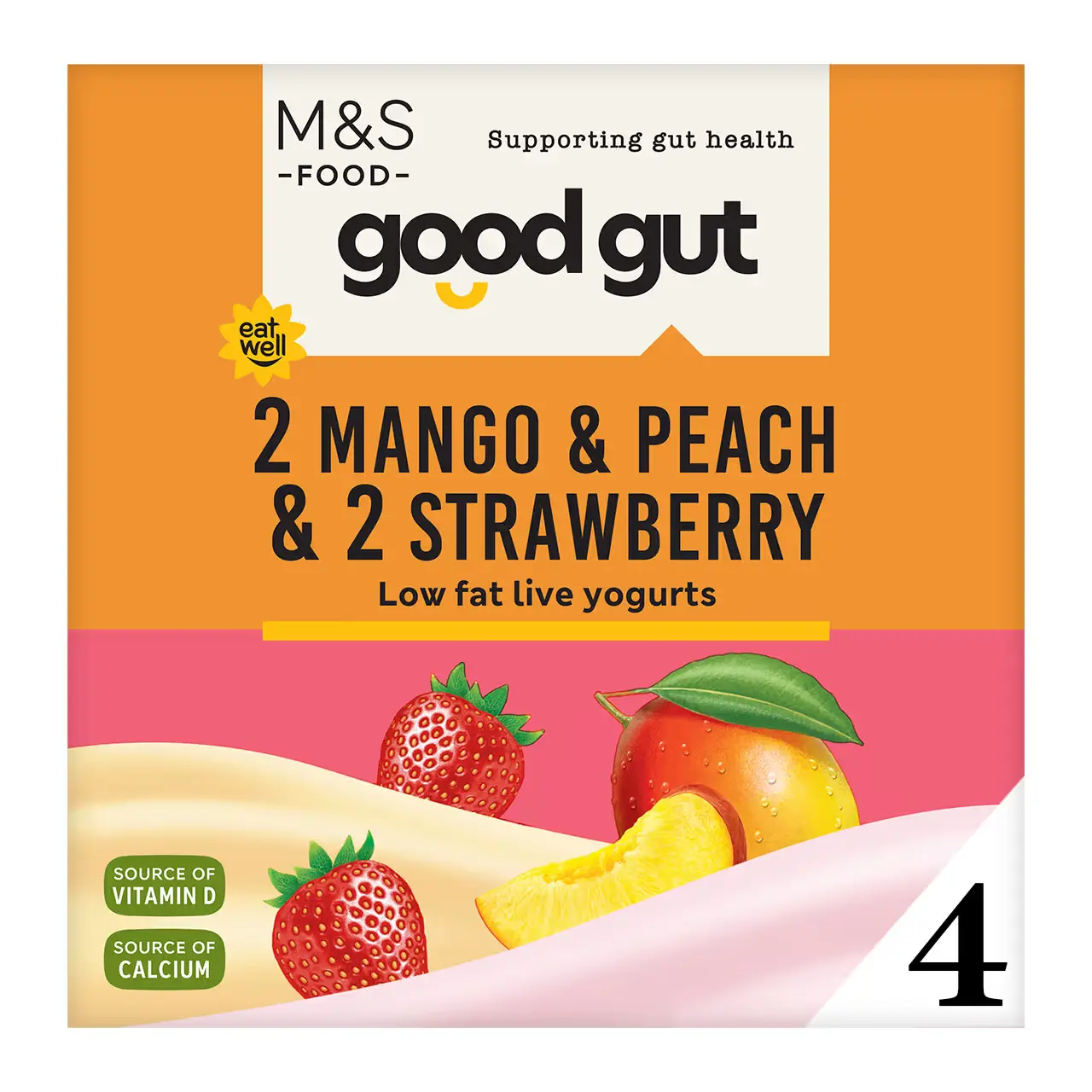 2 Mango & Peach & 2 Strawberry Yogurt