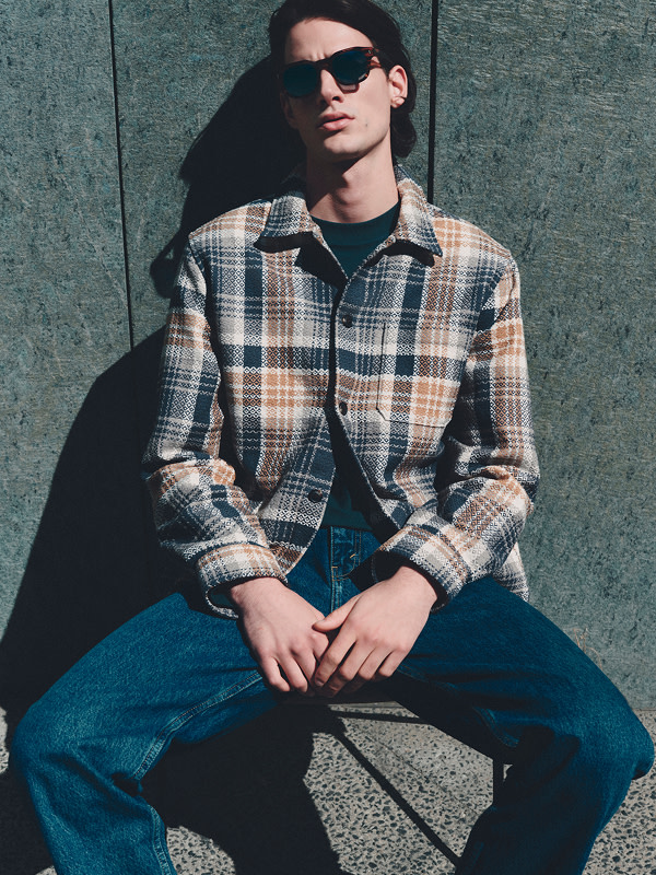 Man wearing checked shirt