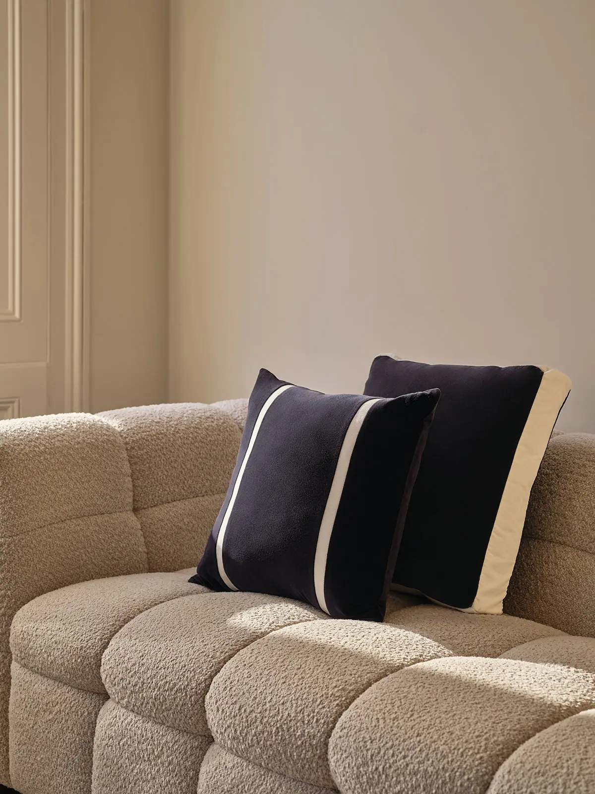 Sofa and monochrome cushions