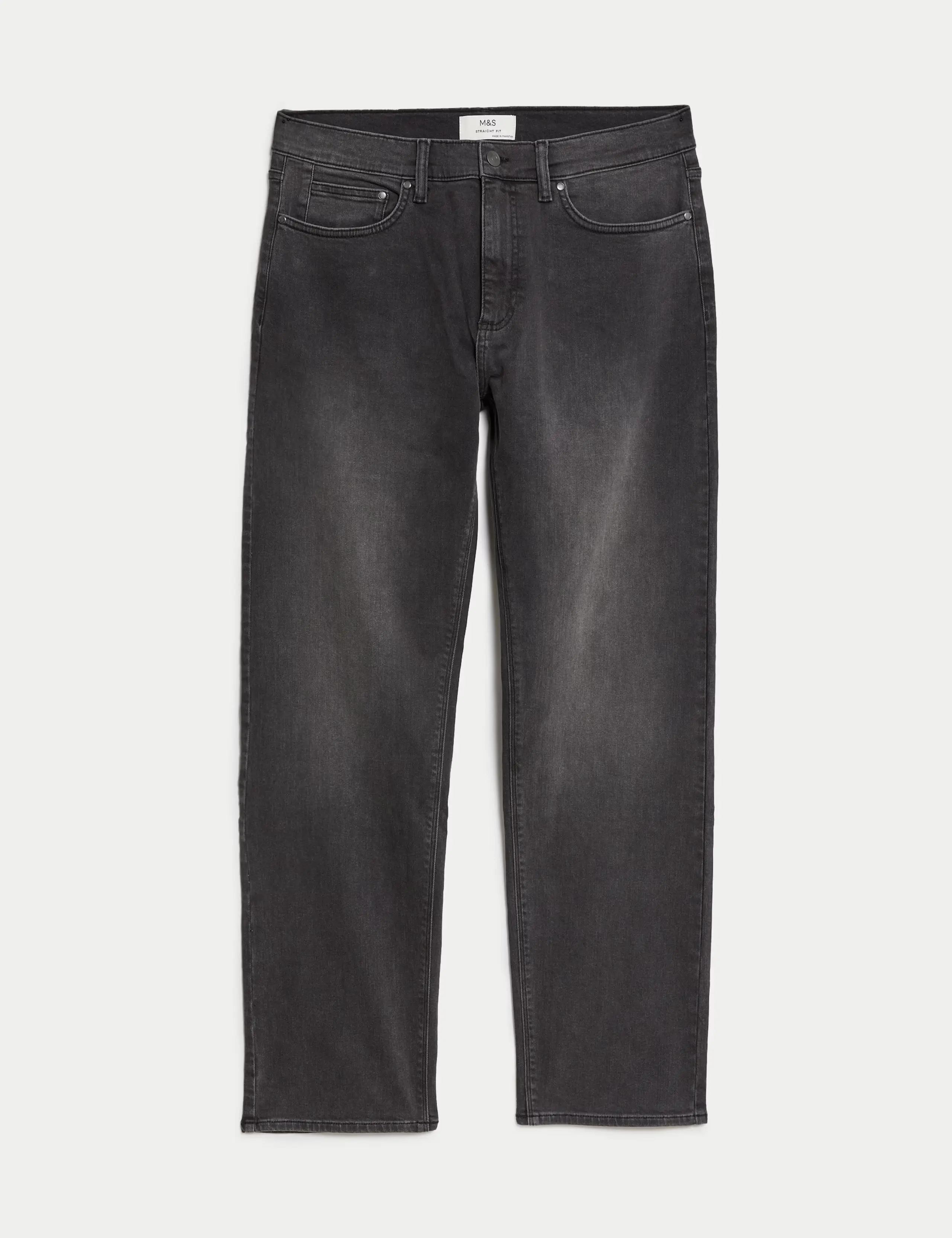 Men's straight stretch fit dark grey jeans