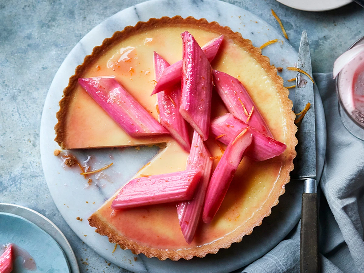 A forced rhubarb tart