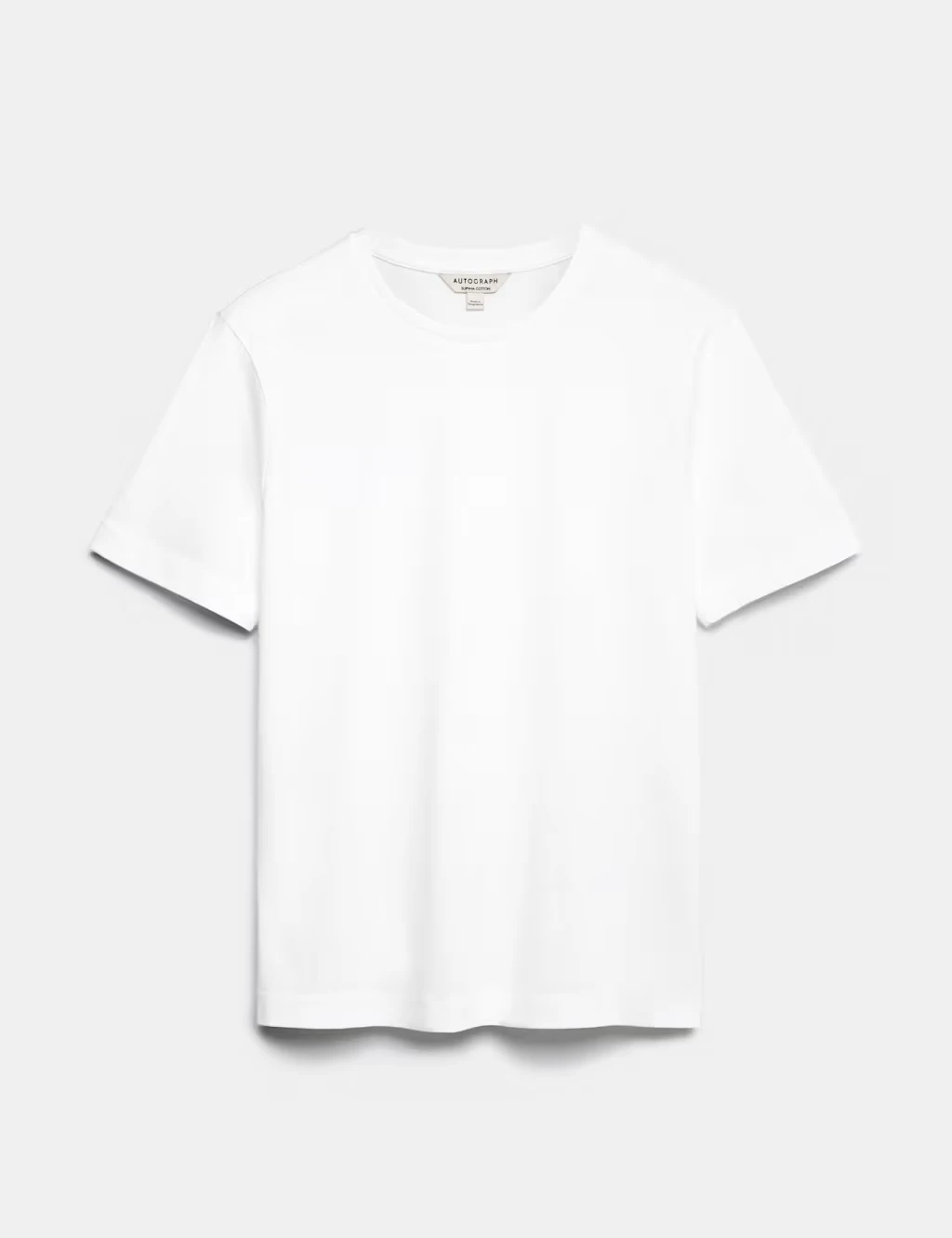 Men's white short sleeved T-shirt.