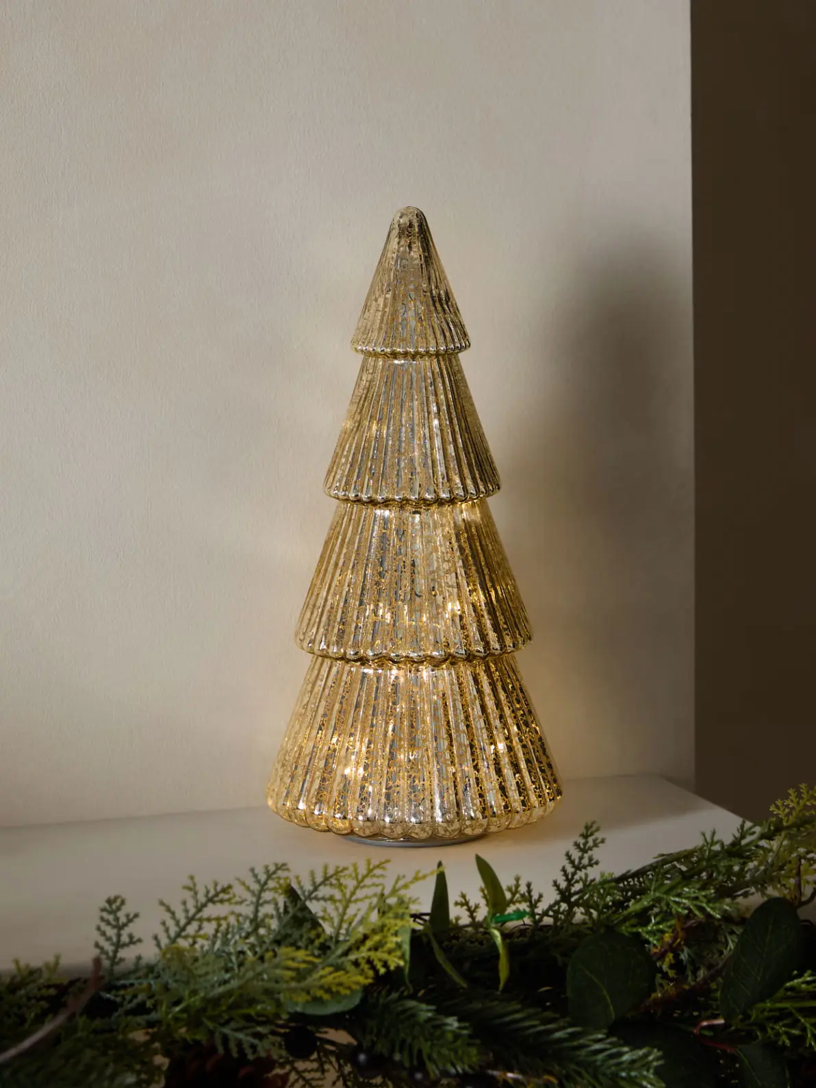 Image of gold light-up tree decoration 